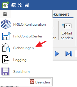 Zwischensicherungen unter Einstellungen im FRILO Document Designer (FDD) | FRILO