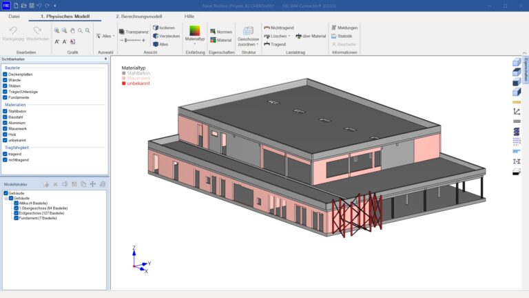 Ein Gebäudemodell im FRILO BIM-Connector® (©baues + partner) | FRILO Software