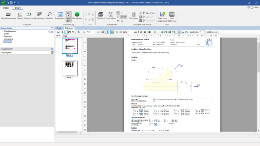 Anschluss mit Versatz I FRILO