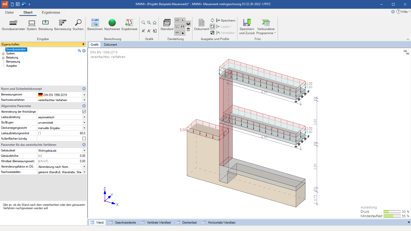 MWM+ mit Grundparametereingabe