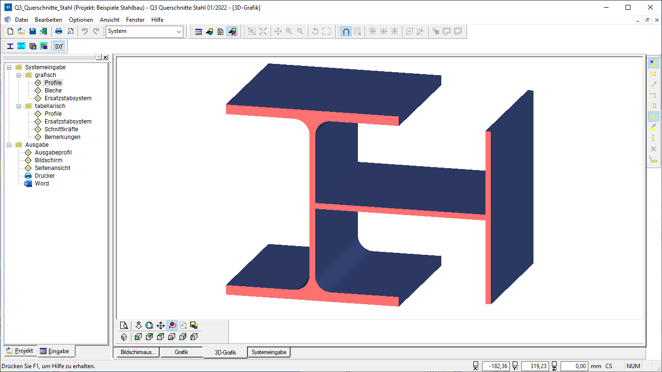3D Ansicht Querschnitt