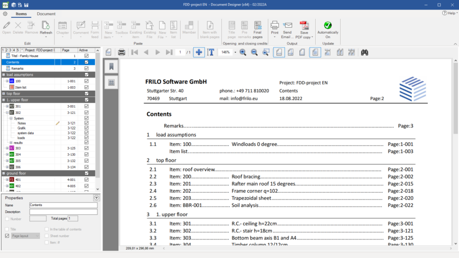 Document Designer I FRILO
