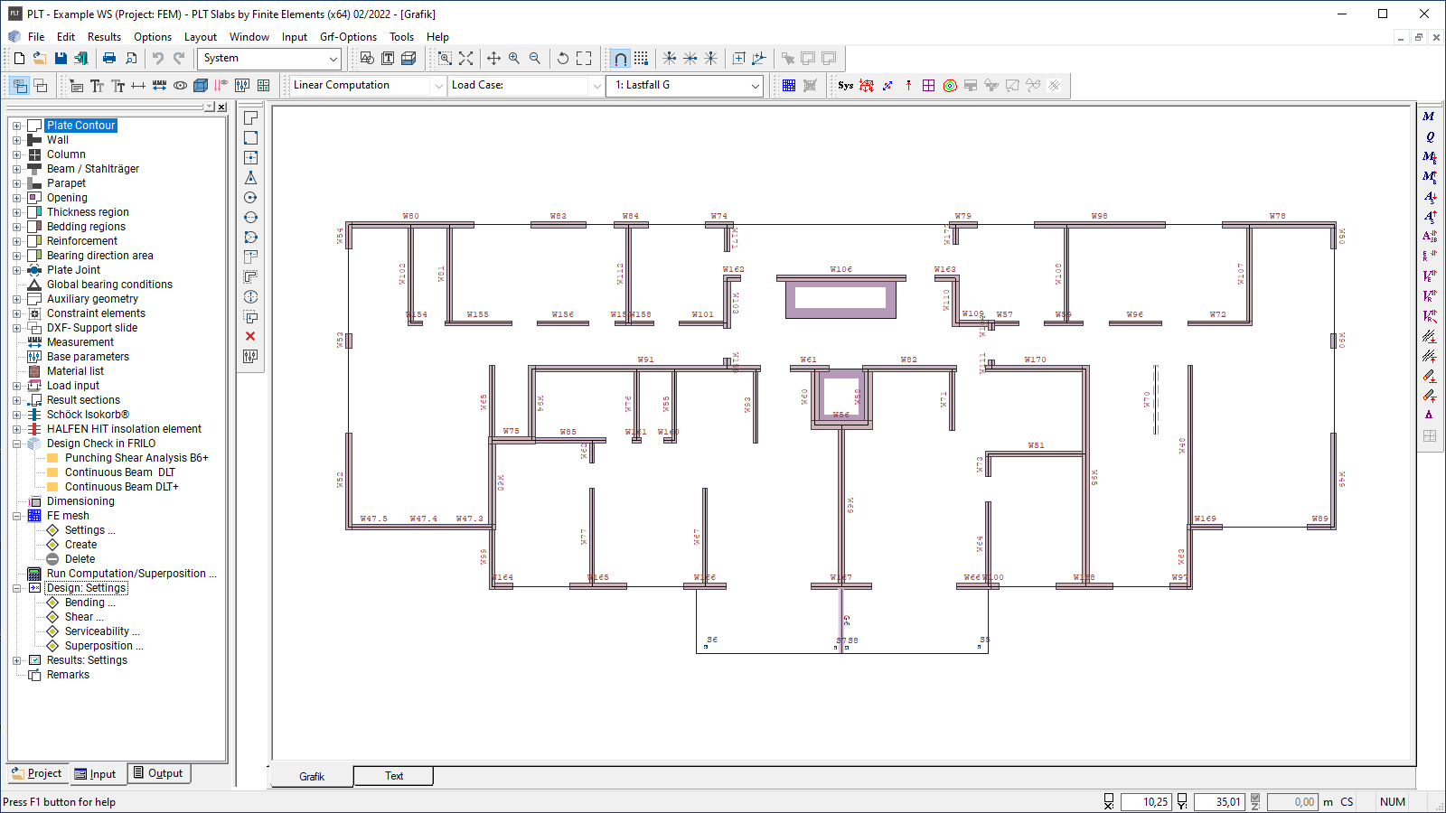 PLT user interface