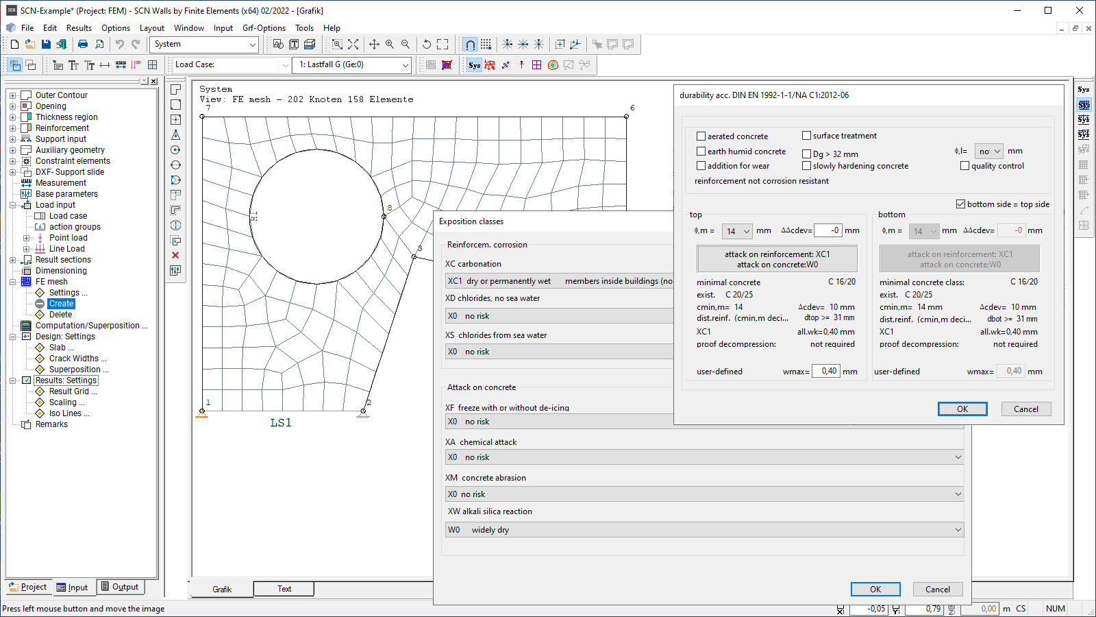 SCN user interface with durability dialog