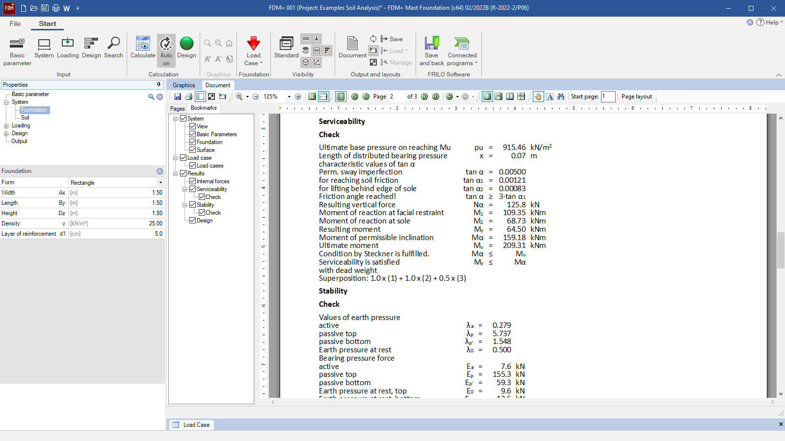 Example of an output document