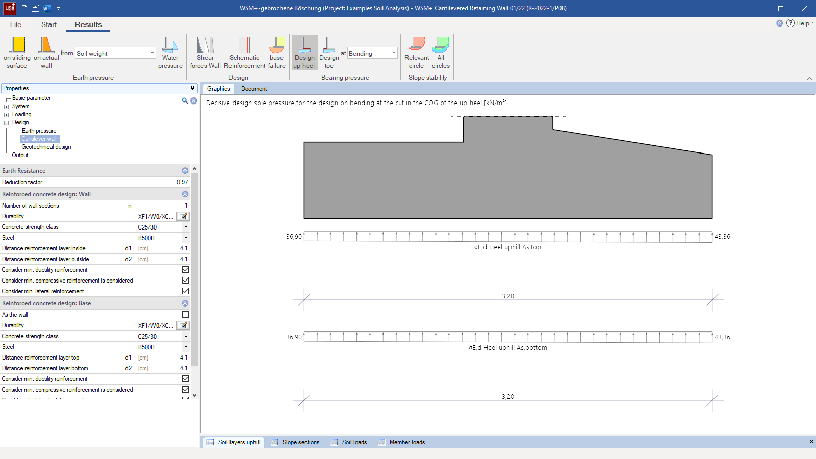 Base pressure stresses for the bending design