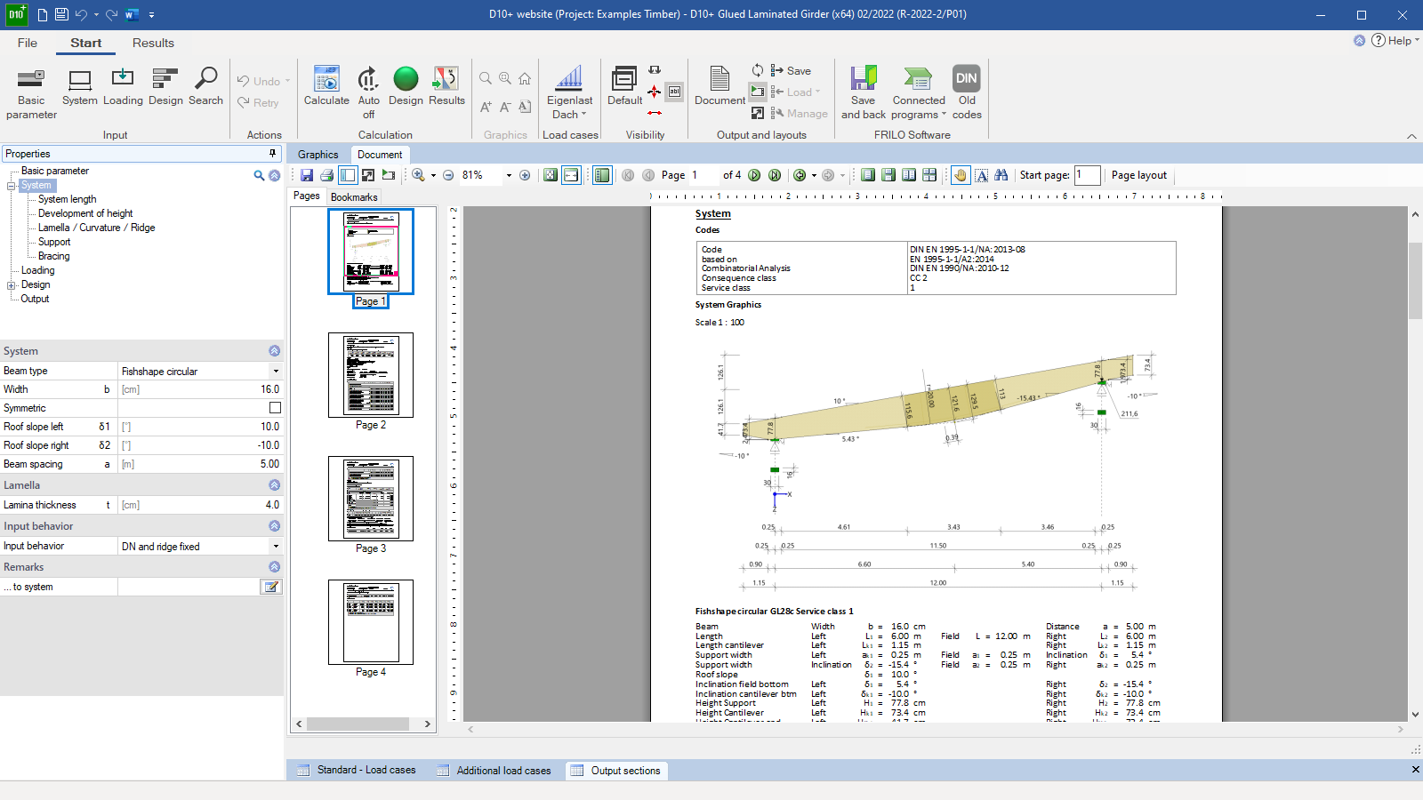 Output document with graphic