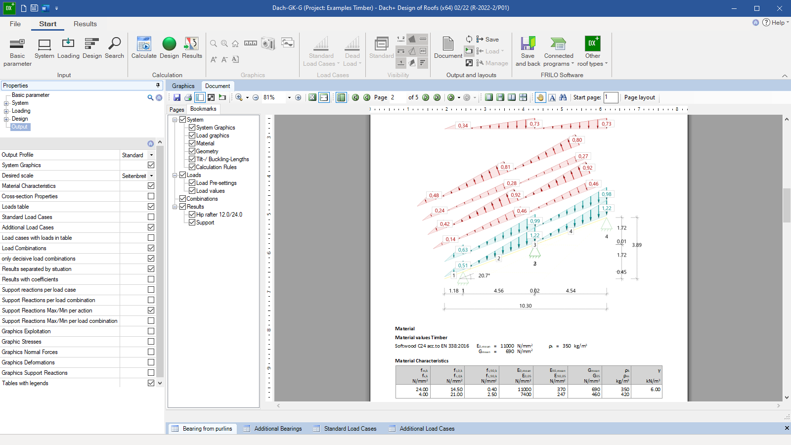 Output document with graphic