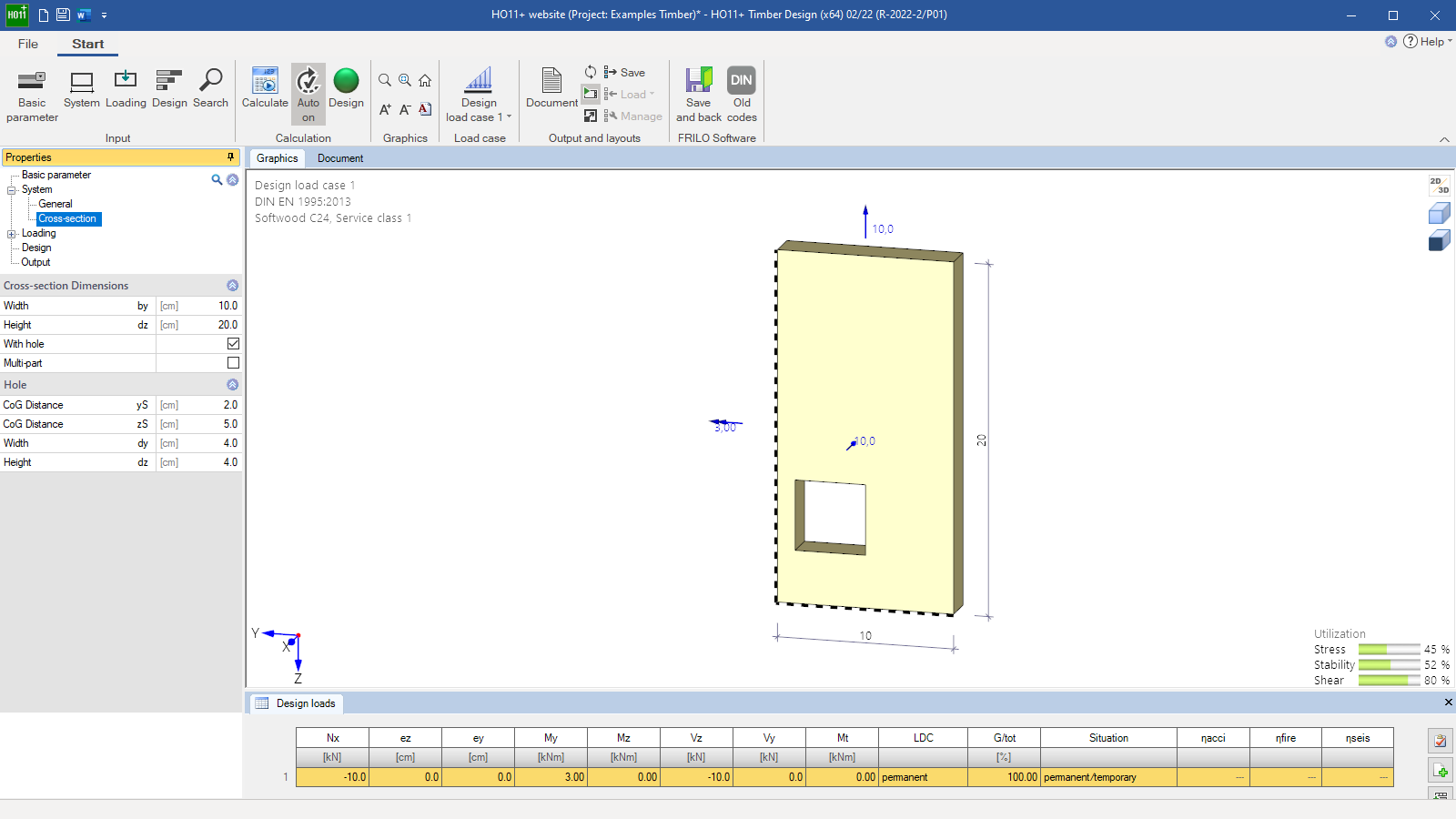 HO11+ user interface - cross-section with block-out