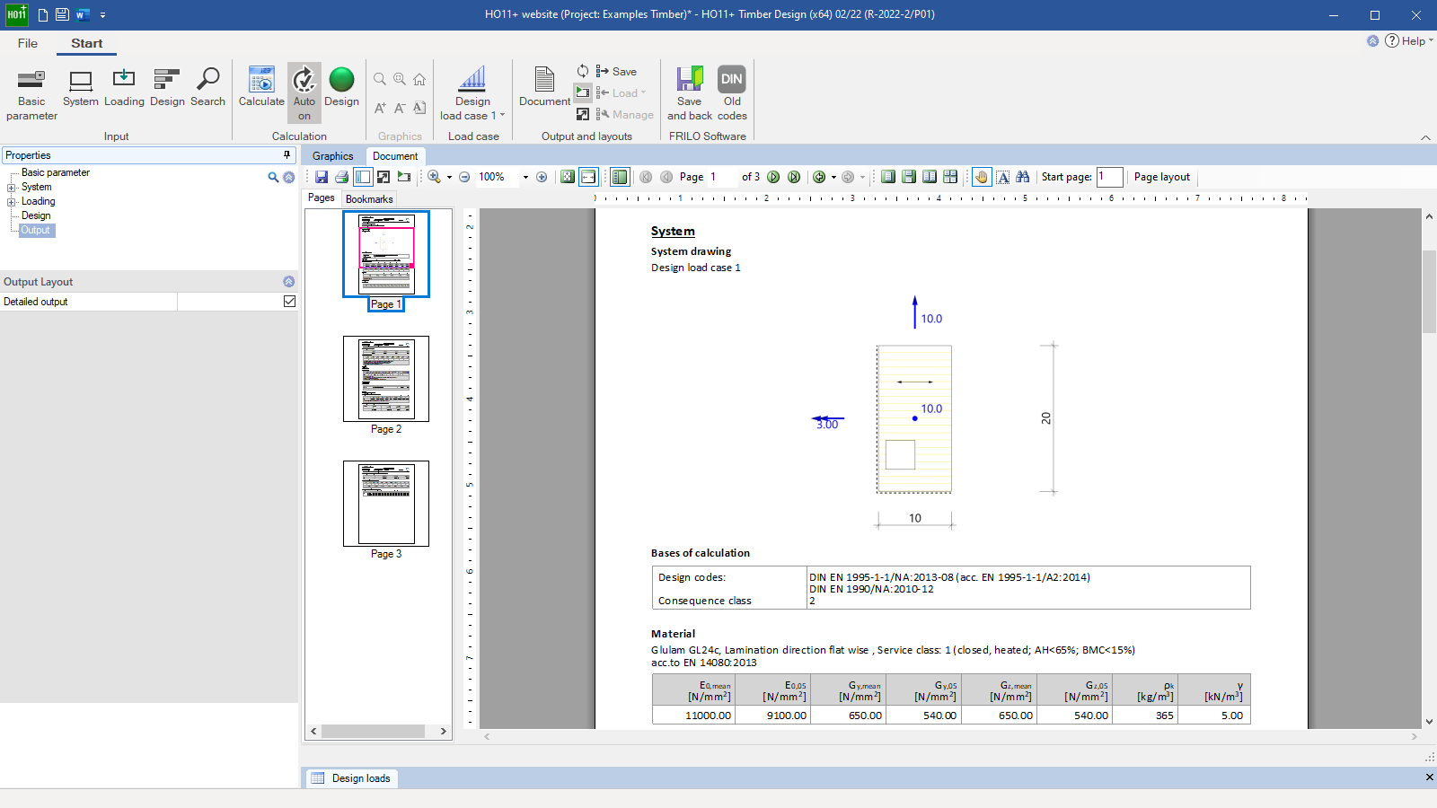 Output document with graphic