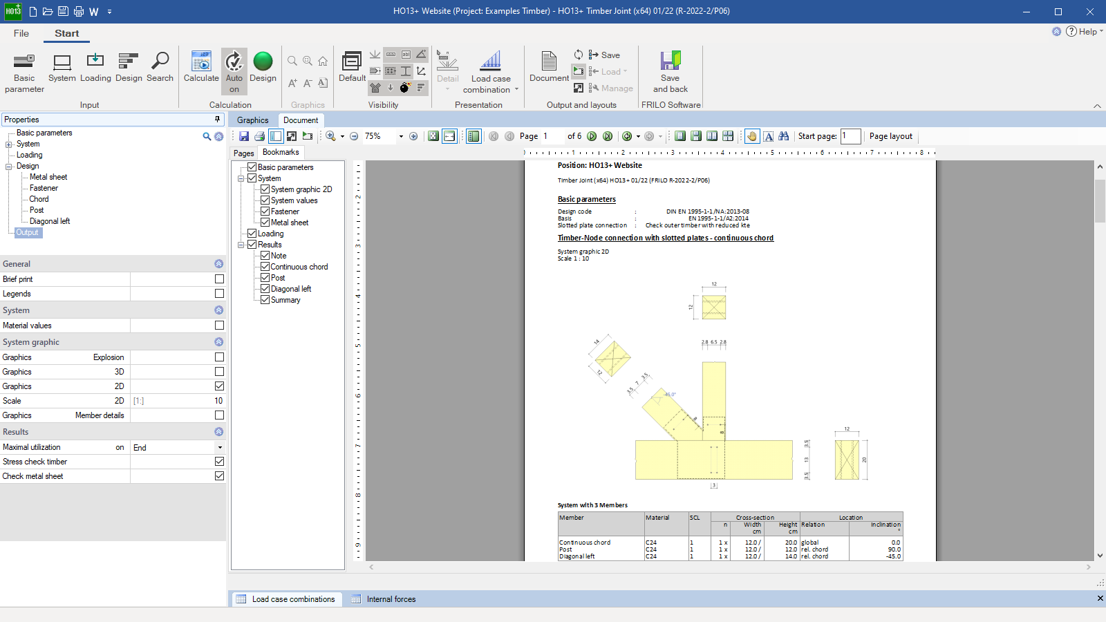 Output document with graphic