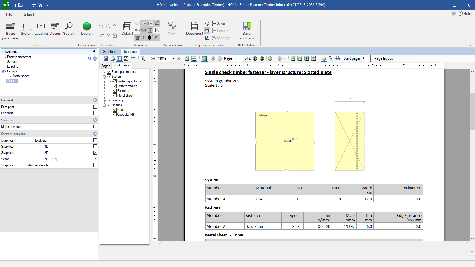 Output document with graphic