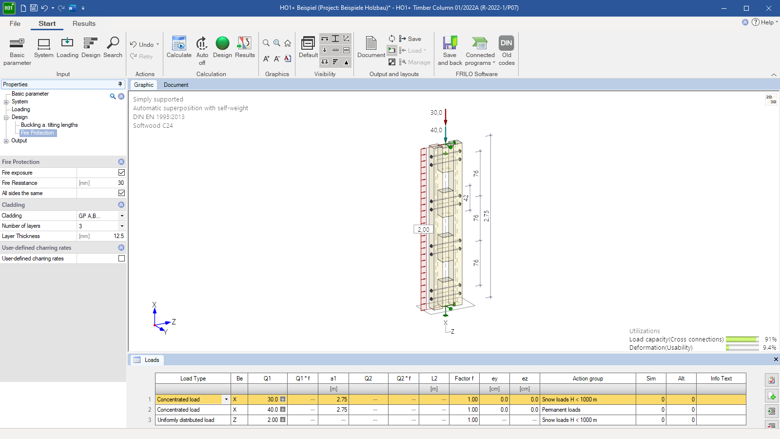 HO1+ user interface with a multi-part hinged column with wood spacers