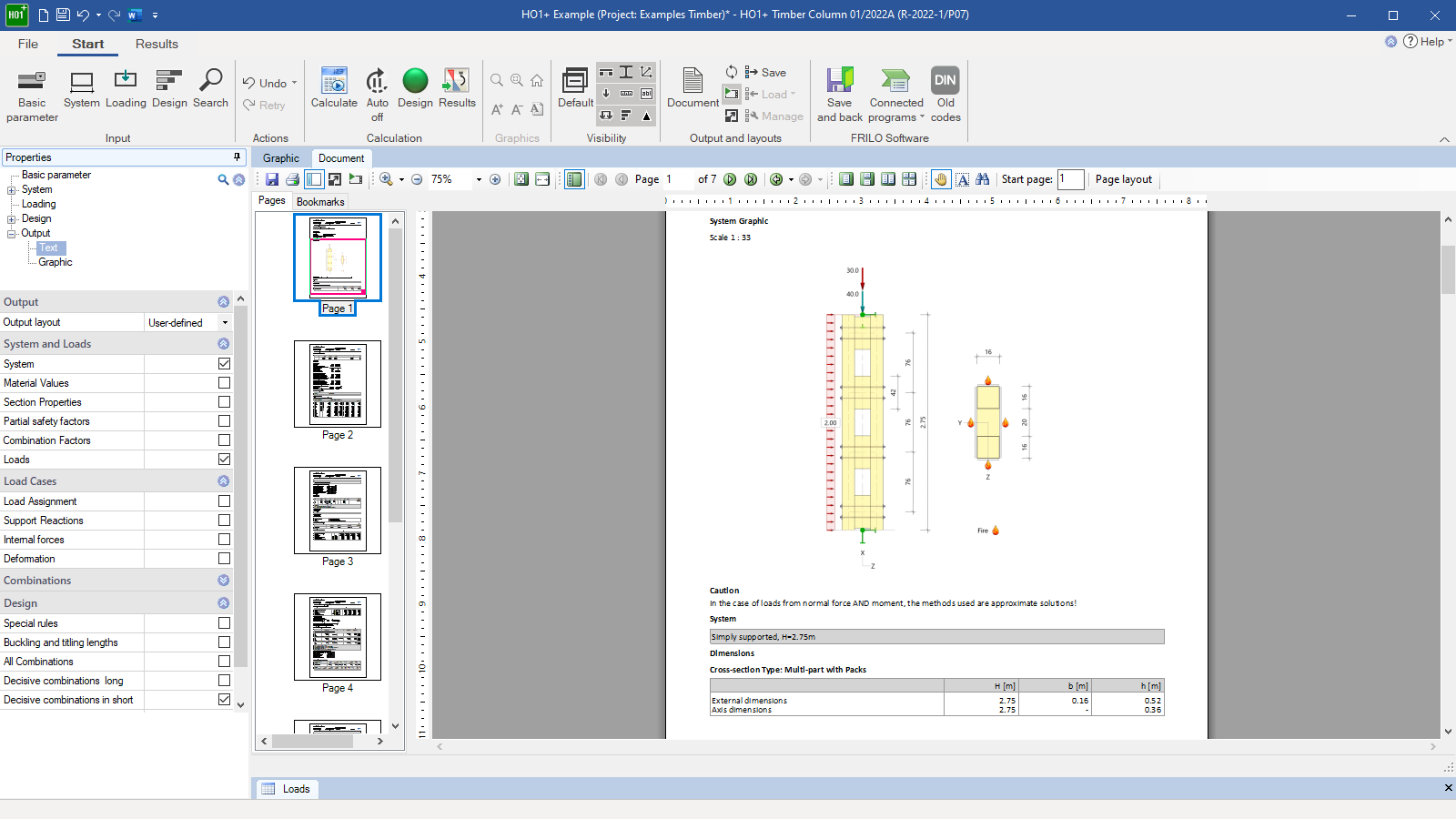 Output document with graphic
