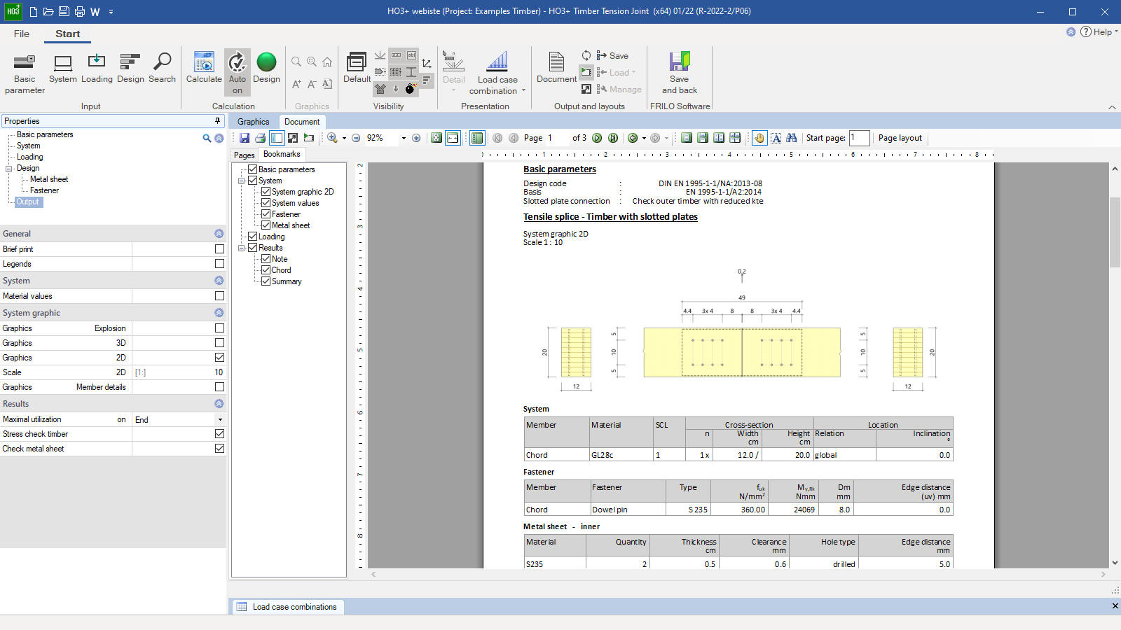 Output document with graphic