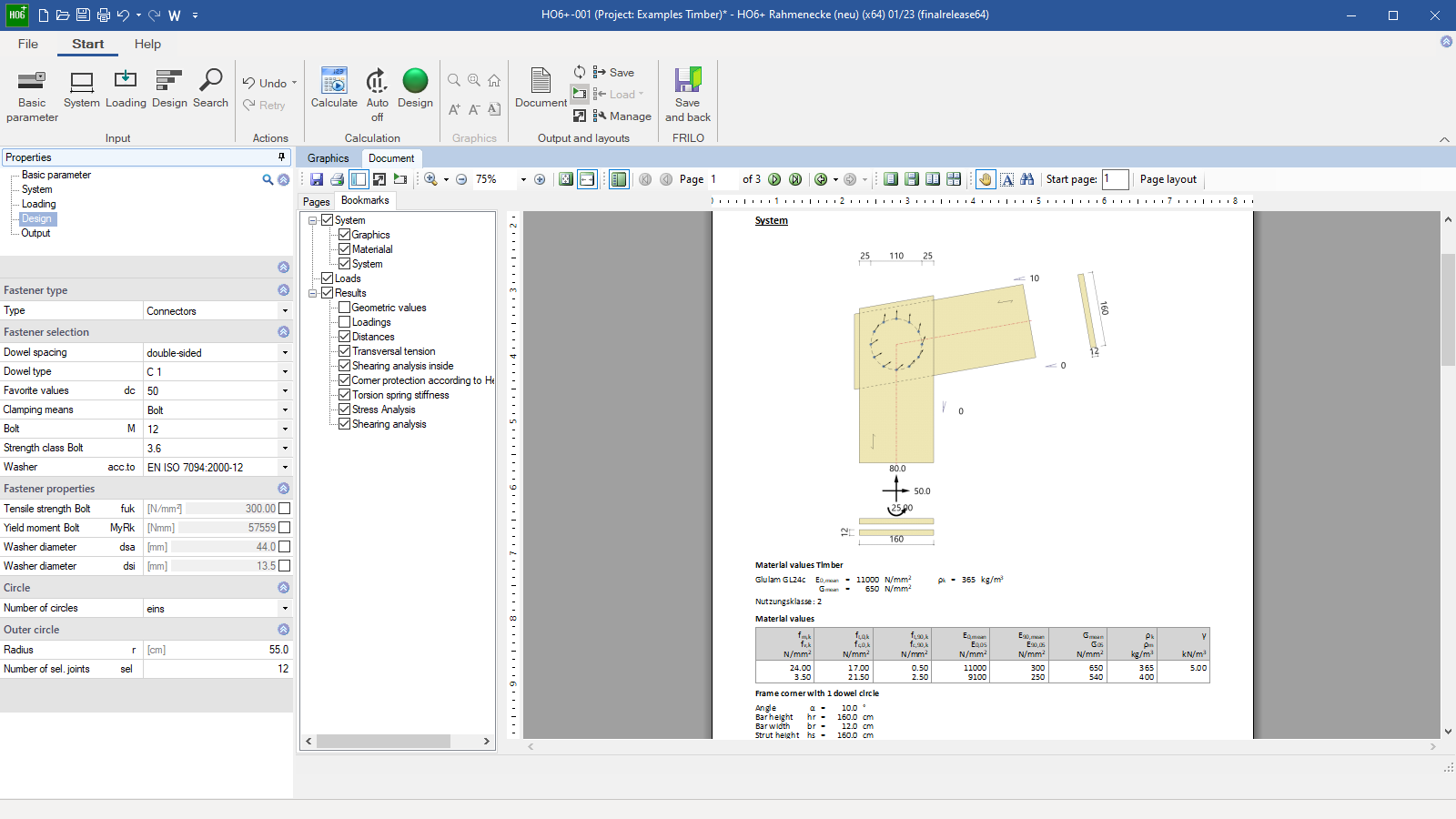 Output document