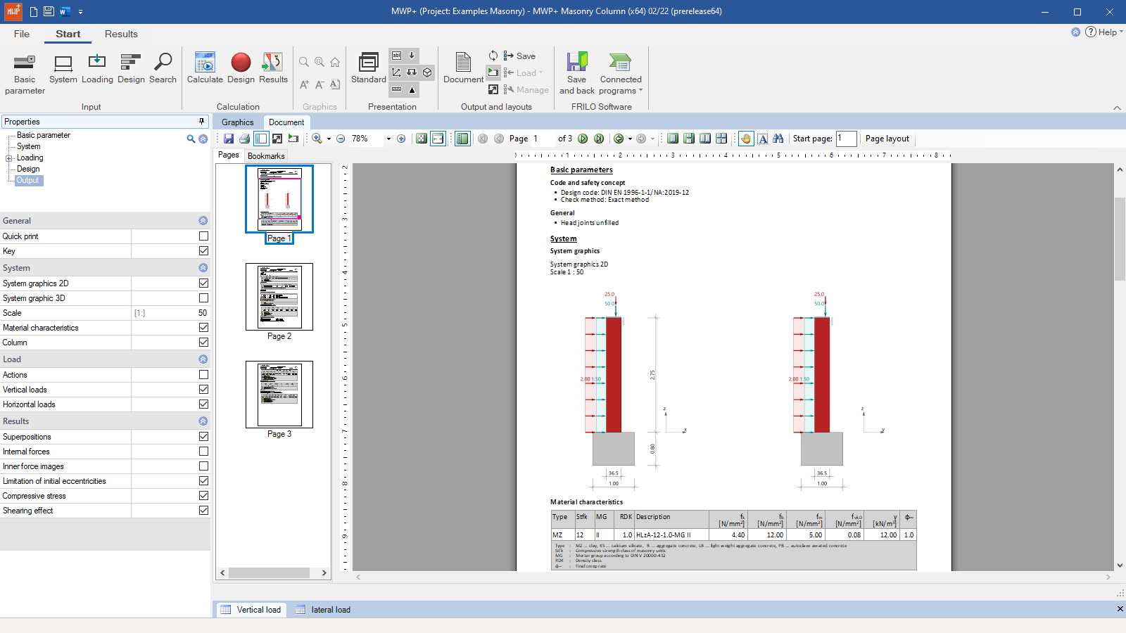 Output document