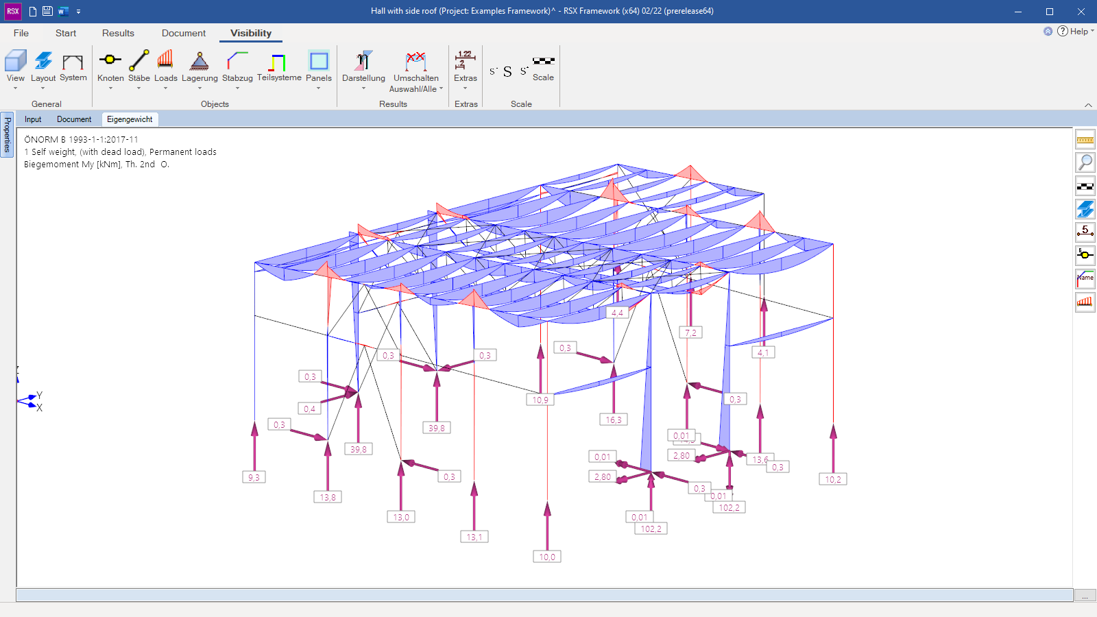 Results view with appropriate display options