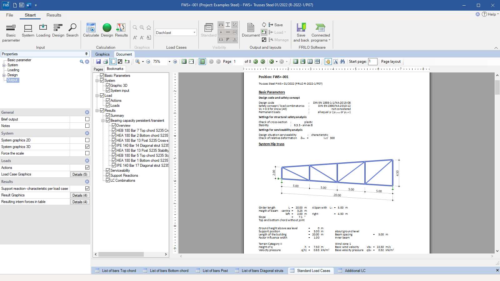 Output document