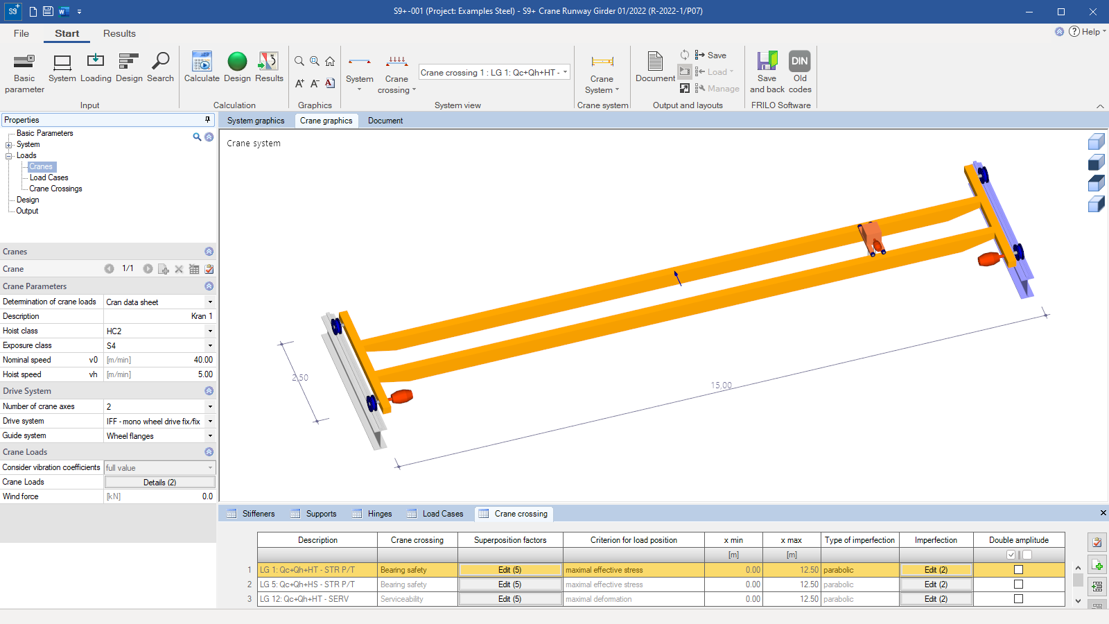 3-d view of the crane system