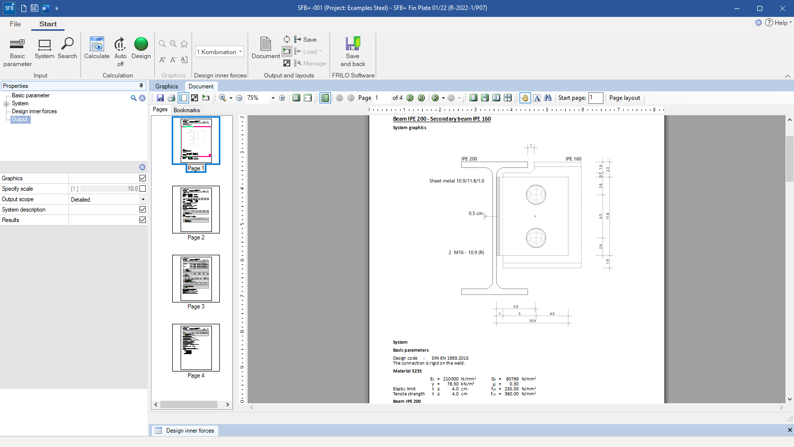 Output document