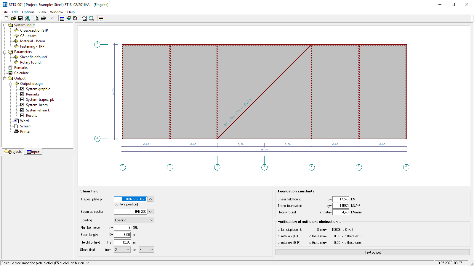 ST13 user interface