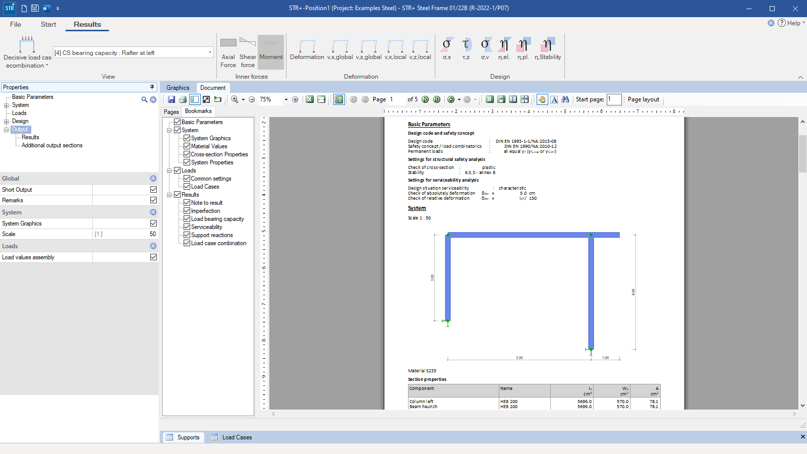 Output document