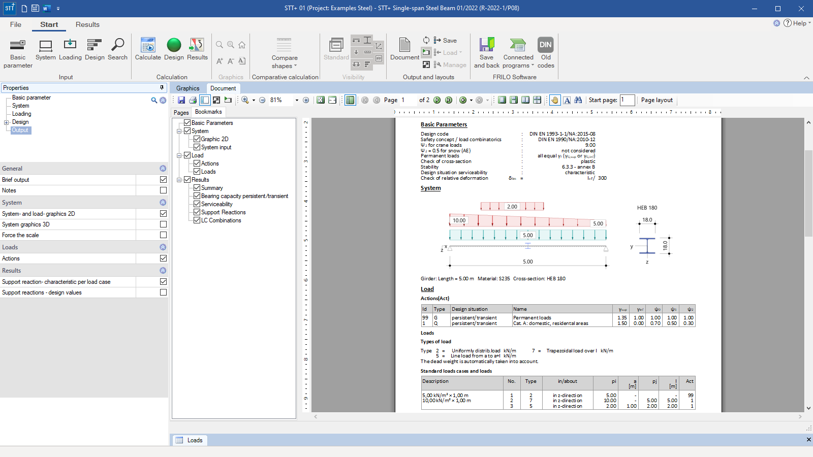 Output document