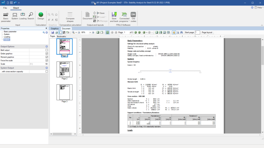 Stability Analysis for Steel I FRILO