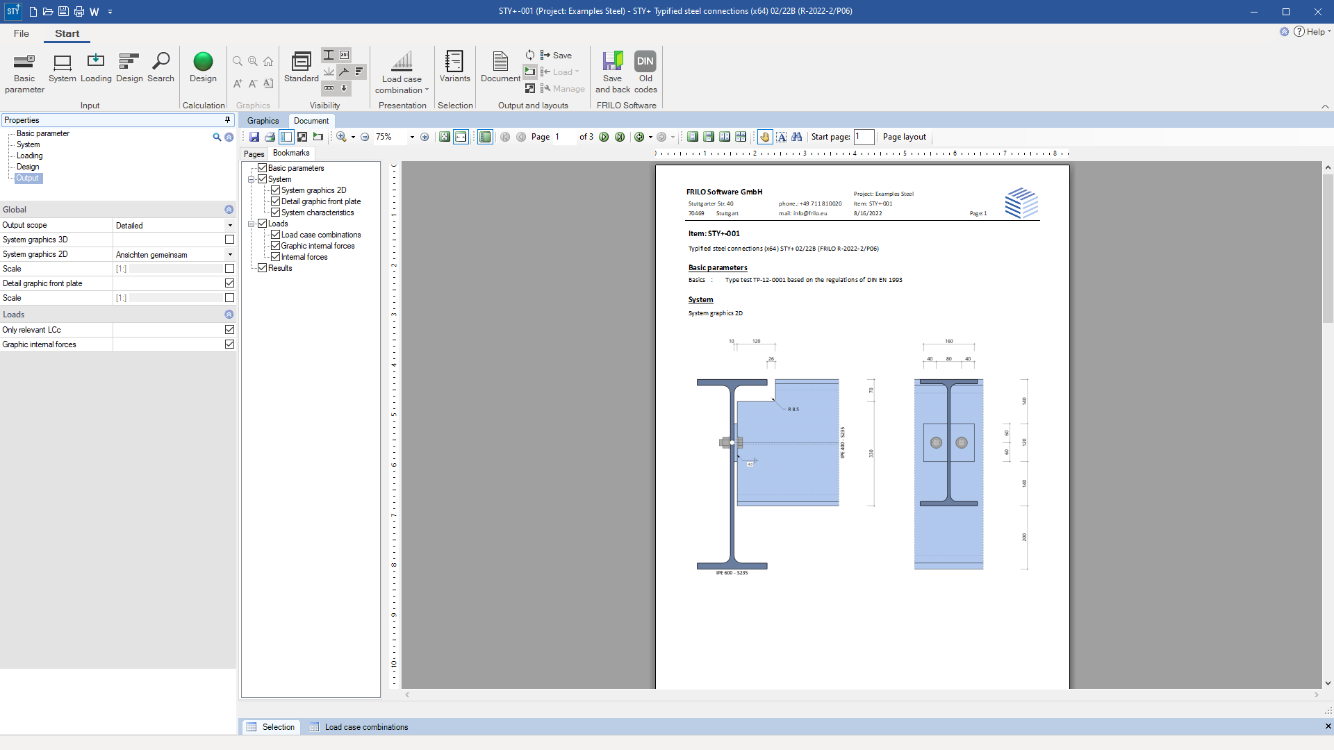 Output document