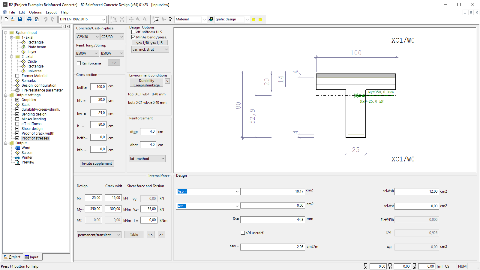 B2 user interface, T-beam