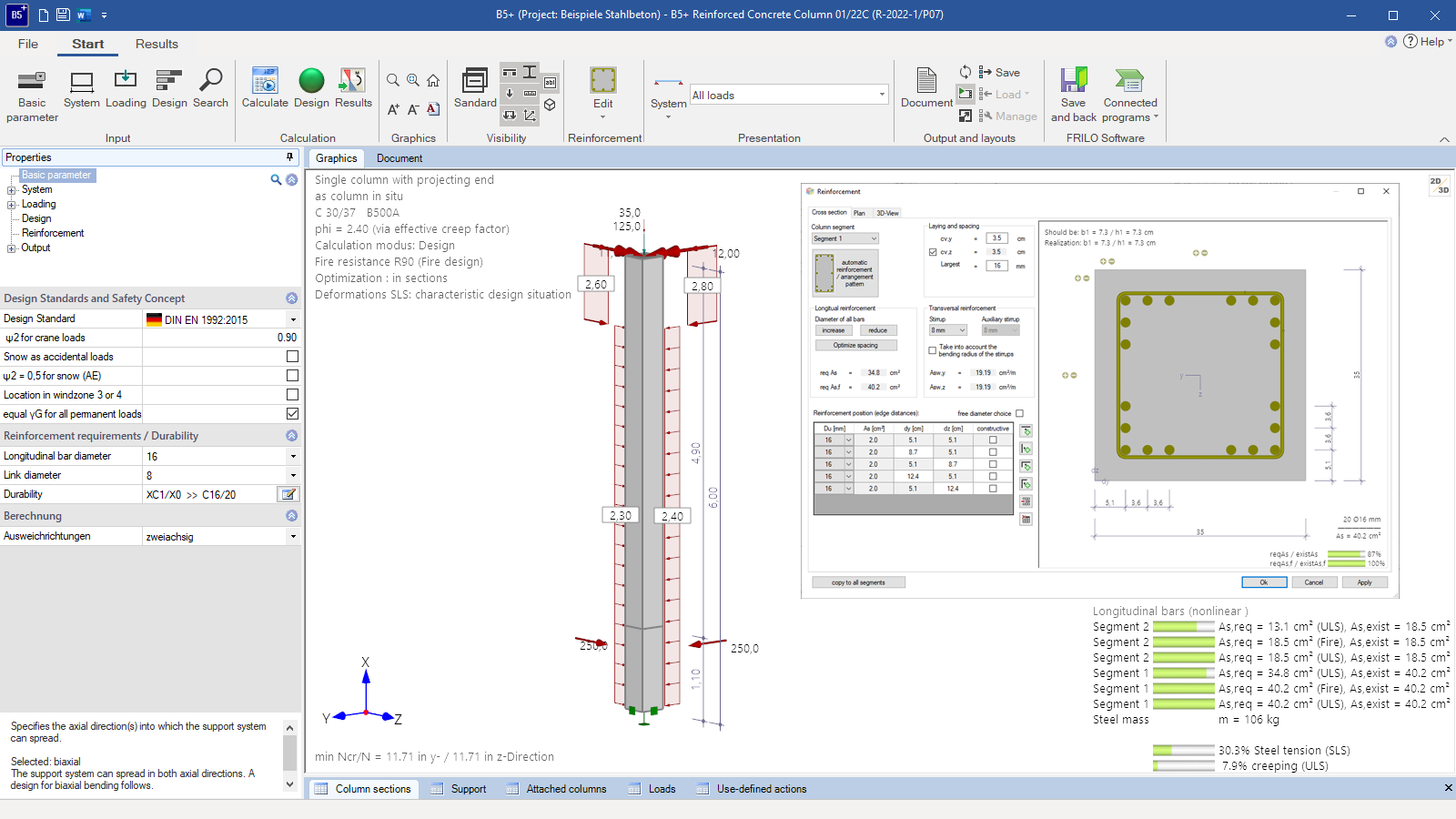 Reinforcement layout