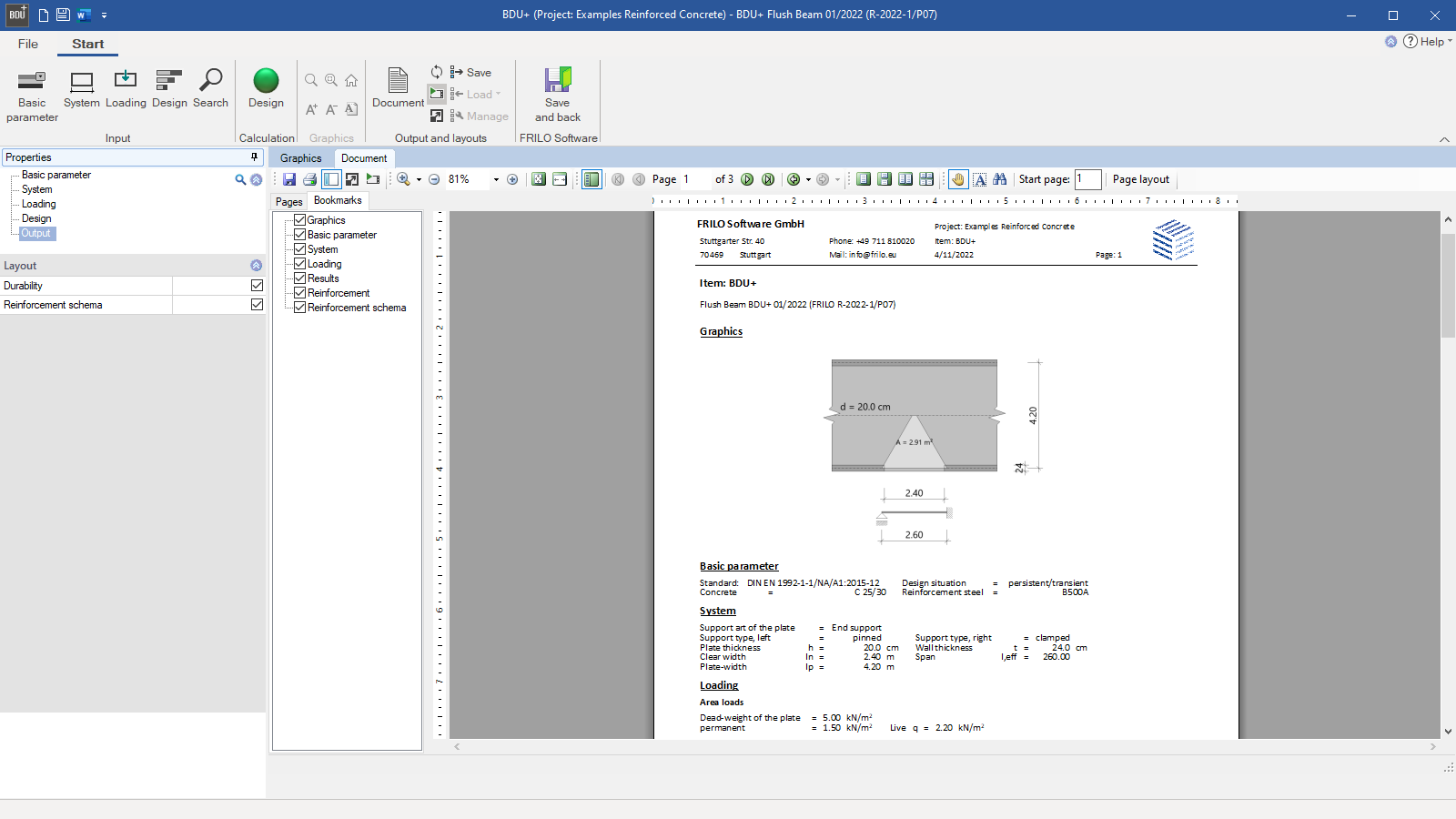 Output document