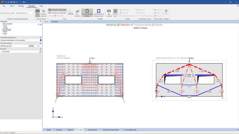 Optimized Struts Strut-and-Tie Model Reinforced Concrete I FRILO