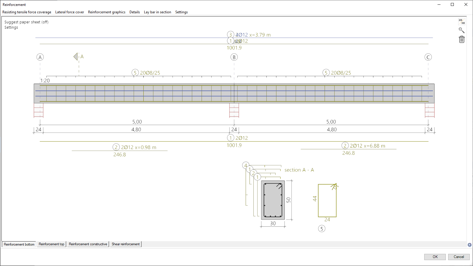 Reinforcement dialog as Add-on